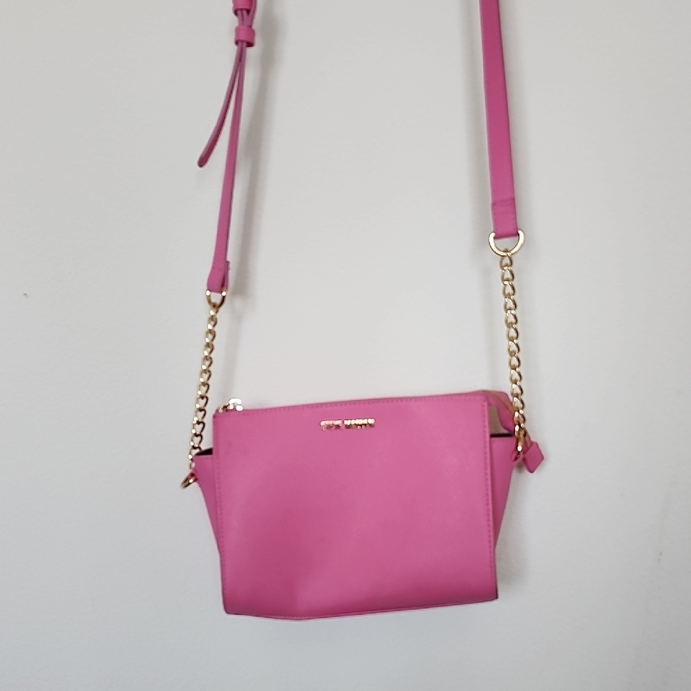 Steve Madden Pink and Gold Crossbody Bag with Chain Strap